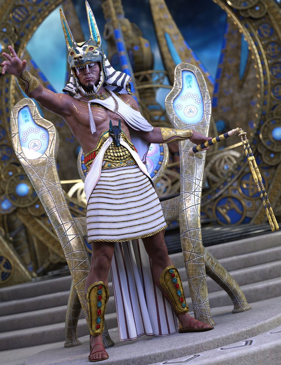 Dforce Anubis Priest Outfit For Genesis 8 Males3d模型 Daz3d模型 3d打印
